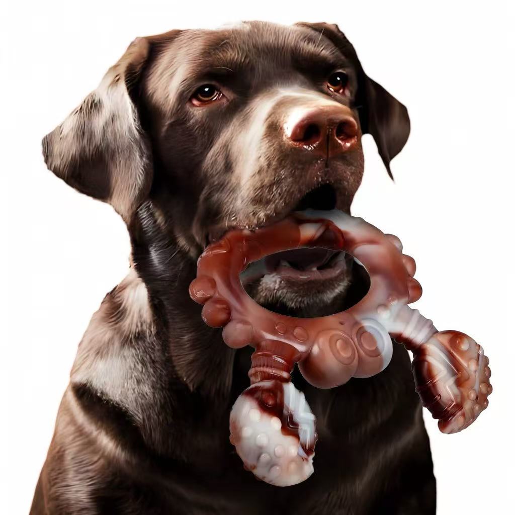 Octopus Chew Ring — Durable Rubber Teething Toy for Dogs