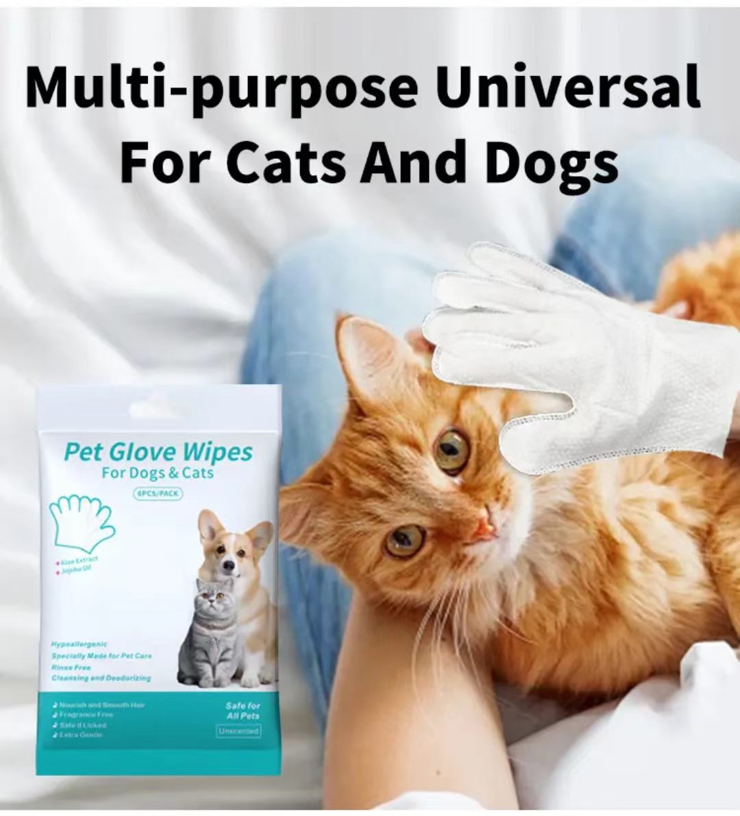 Pet No-Rinse Cleaning Gloves