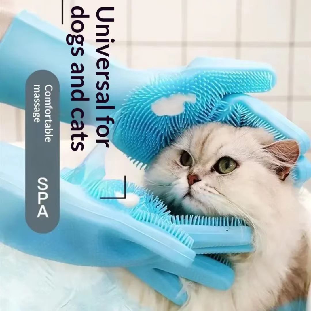 Pet Bath Silicone Massage Gloves
